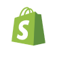 A green piece of paper with a green arrow shopify logo